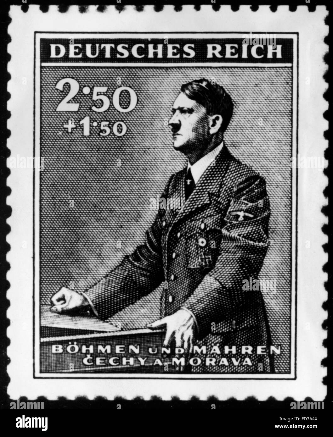 Adolf Hitler stamp for Bohemia and Moravia, 1942 Stock Photo