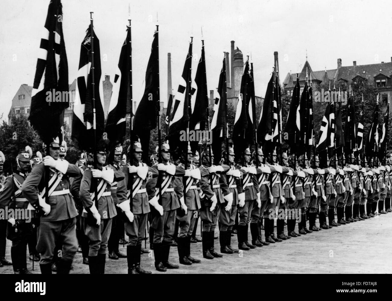 Flag presentation on the Reich Party Congress in Nuremberg, 1937 Stock Photo