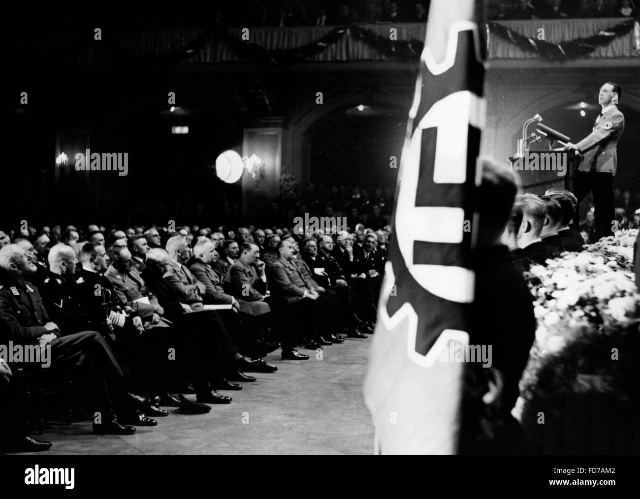 Joseph Goebbels at the joint annual meeting of the Reich Chamber of Culture and the Strength through Joy in the Berlin Stock Photo