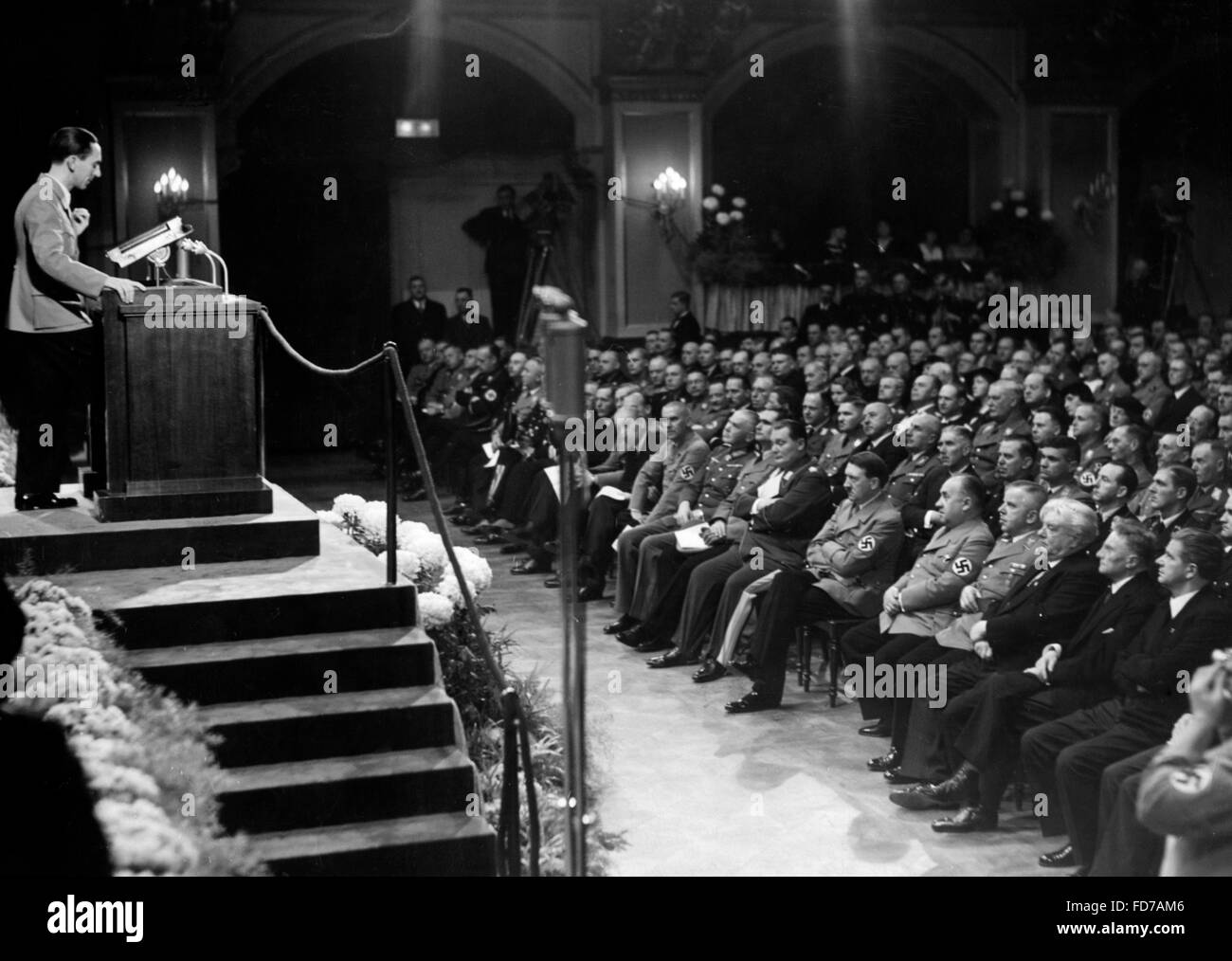 Joseph Goebbels announces the establishment of the Reichskultursenat (Reich Cultural Senate), 1935 Stock Photo