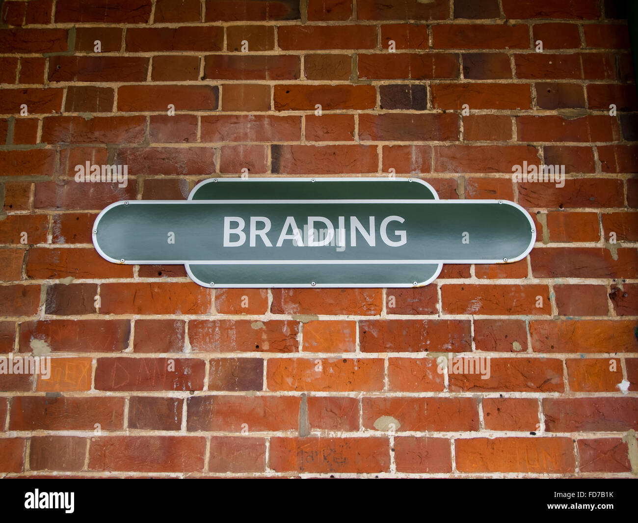 Brading Sign The station sign for Brading Station on the island line, Isle of Wight ...