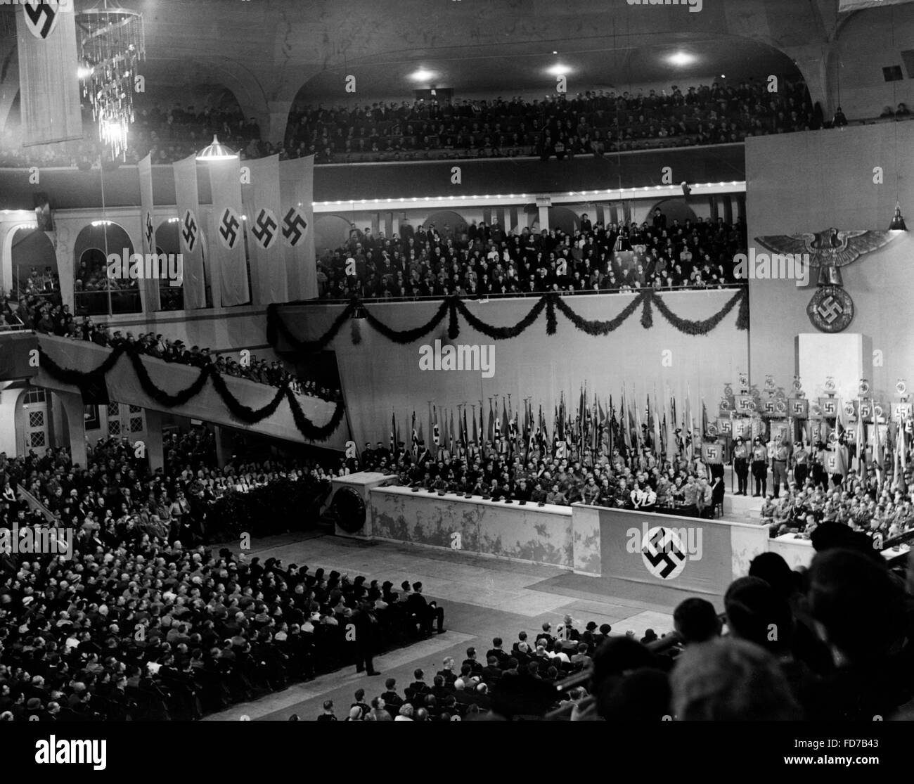 Joseph Goebbels at the Sportpalast, 1937 Stock Photo
