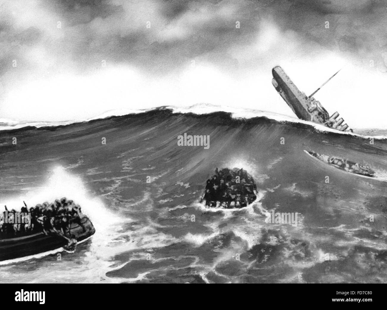 The sinking of HMS Hampshire, 1916 Stock Photo