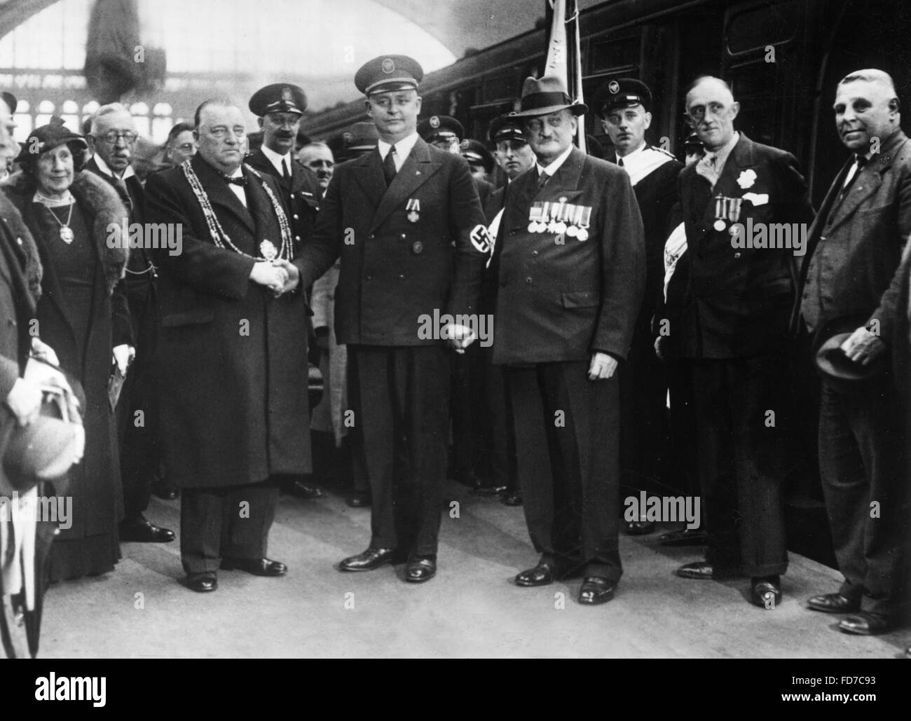 Former German prisoners of war as guests in Brighton, 1935 Stock Photo
