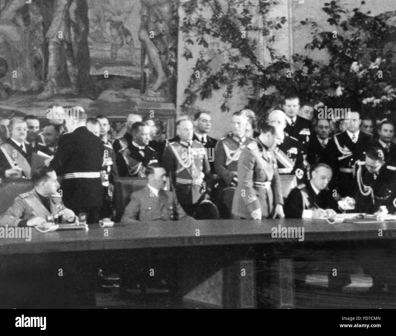 Ciano, Hitler and Ribbentrop at the signing of the German-Italian alliance pact, 22/05/1939 Stock Photo
