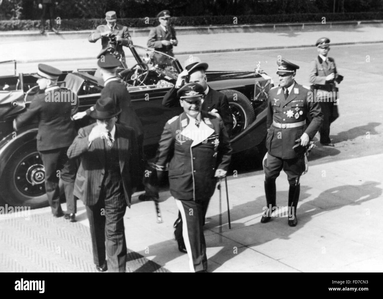 Edouard Daladier and Hermann Goering in Munich, 1938 Stock Photo