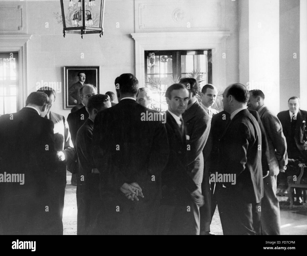 International press in Bad Godesberg expecting news on the Sudeten problem, 1938 Stock Photo