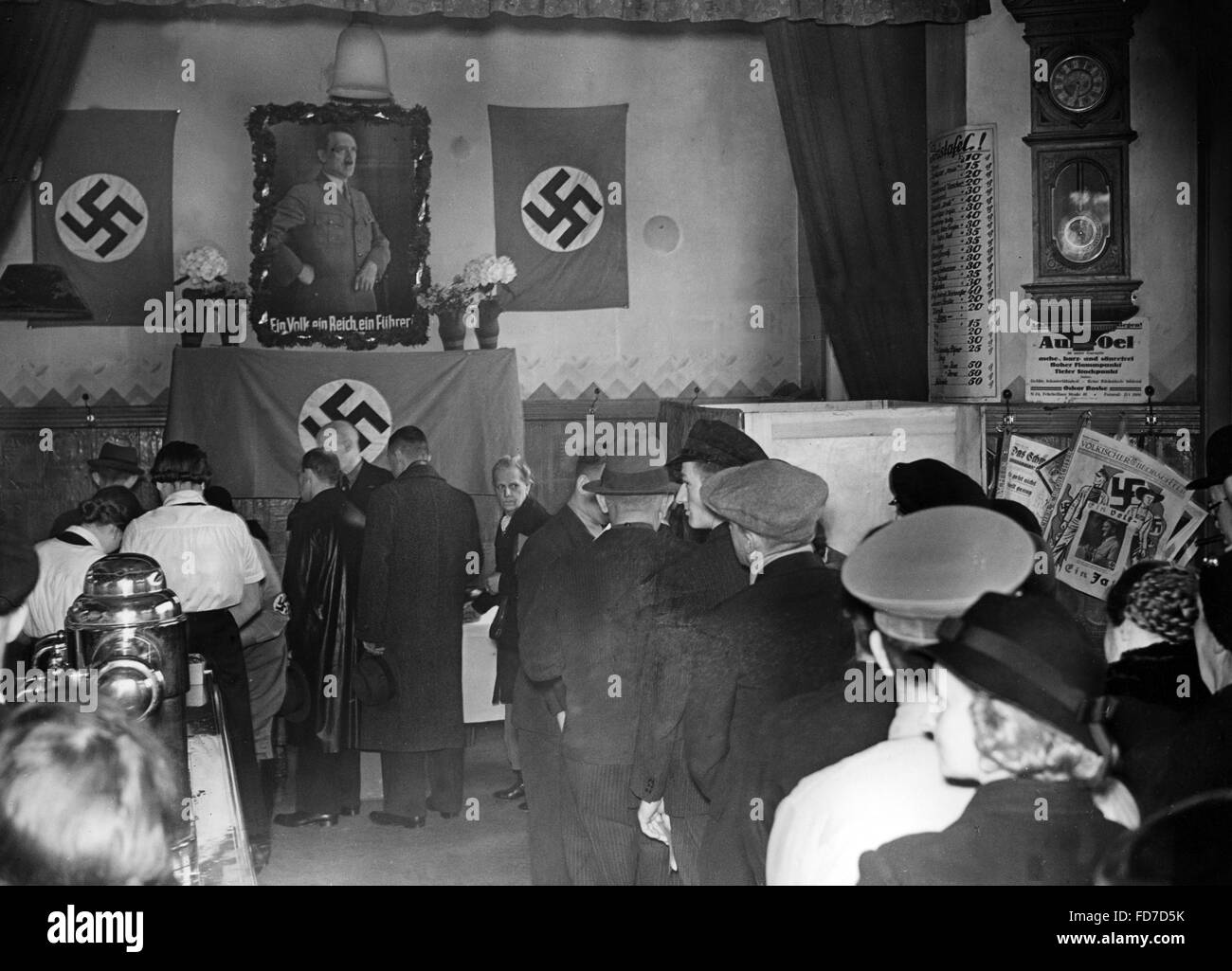 Polling station in Berlin during the Reichstag election, 1938 Stock Photo