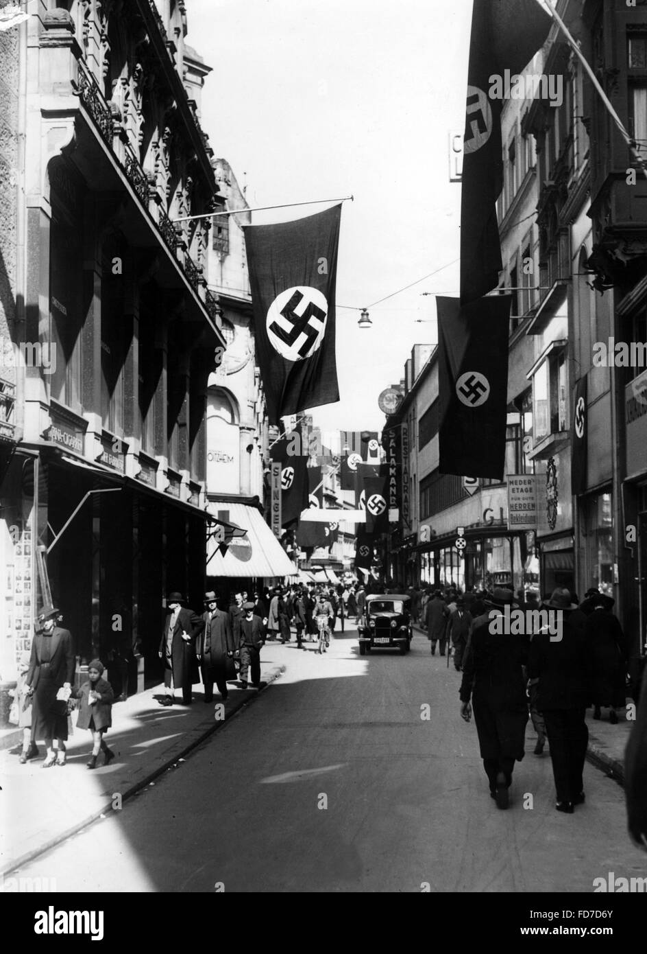 Festive decorations in Cologne for the Reichstag elections, 1936 Stock Photo