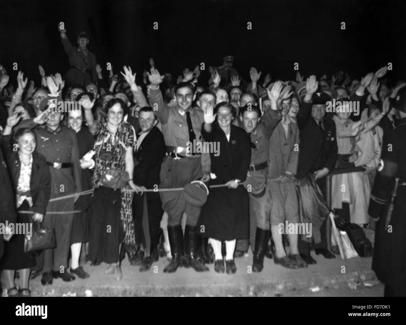 Crowd in front of the Hotel Deutscher Hof during the Reichsparteitag (Reich Party Congress),1936 Stock Photo