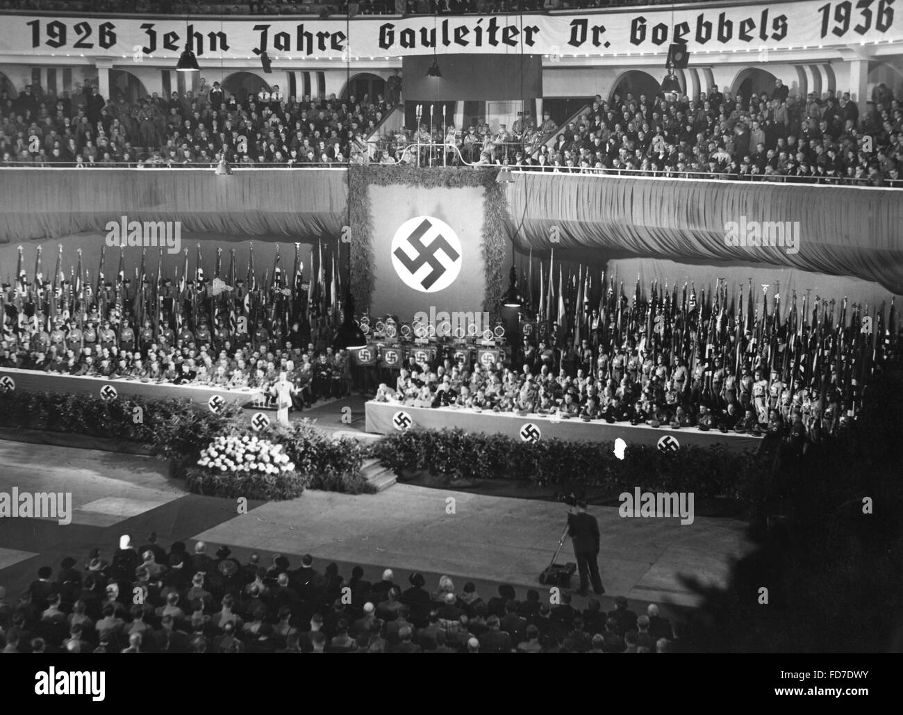 Rally in the Sportpalast on the occasion of the anniversary of the Gau with Joseph Goebbels, 1936 Stock Photo