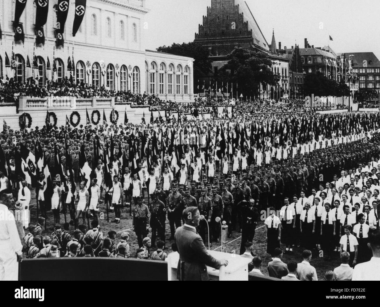 Speech by Josef Wagner on the Schlossplatz in Wroclaw, 1938 Stock Photo