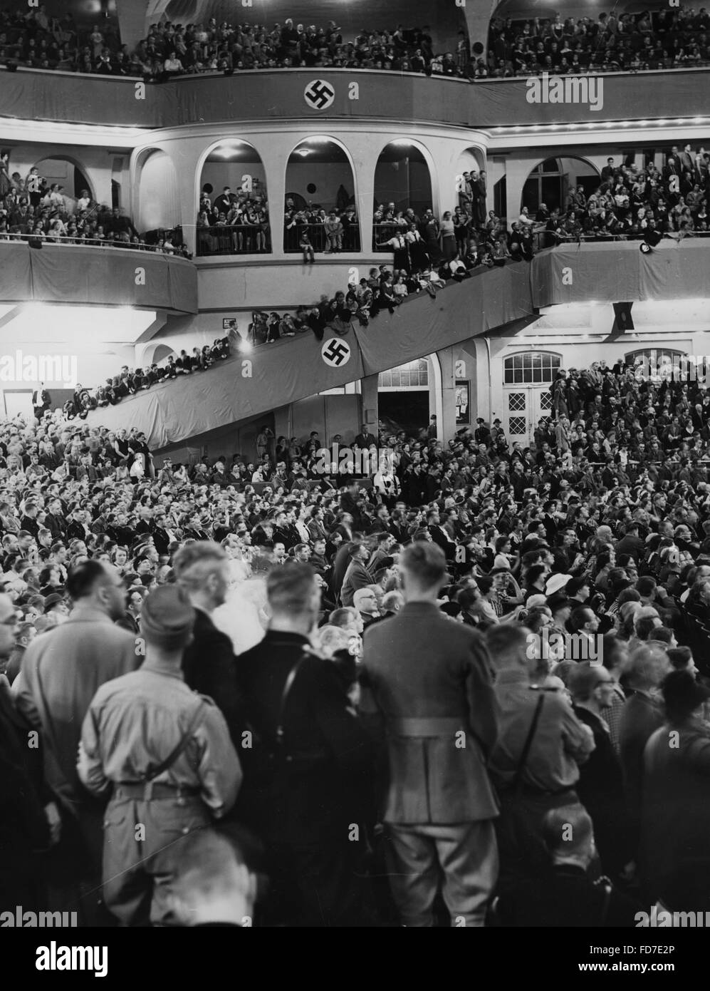 Crowd in the Berlin Sportpalast, 1938 Stock Photo