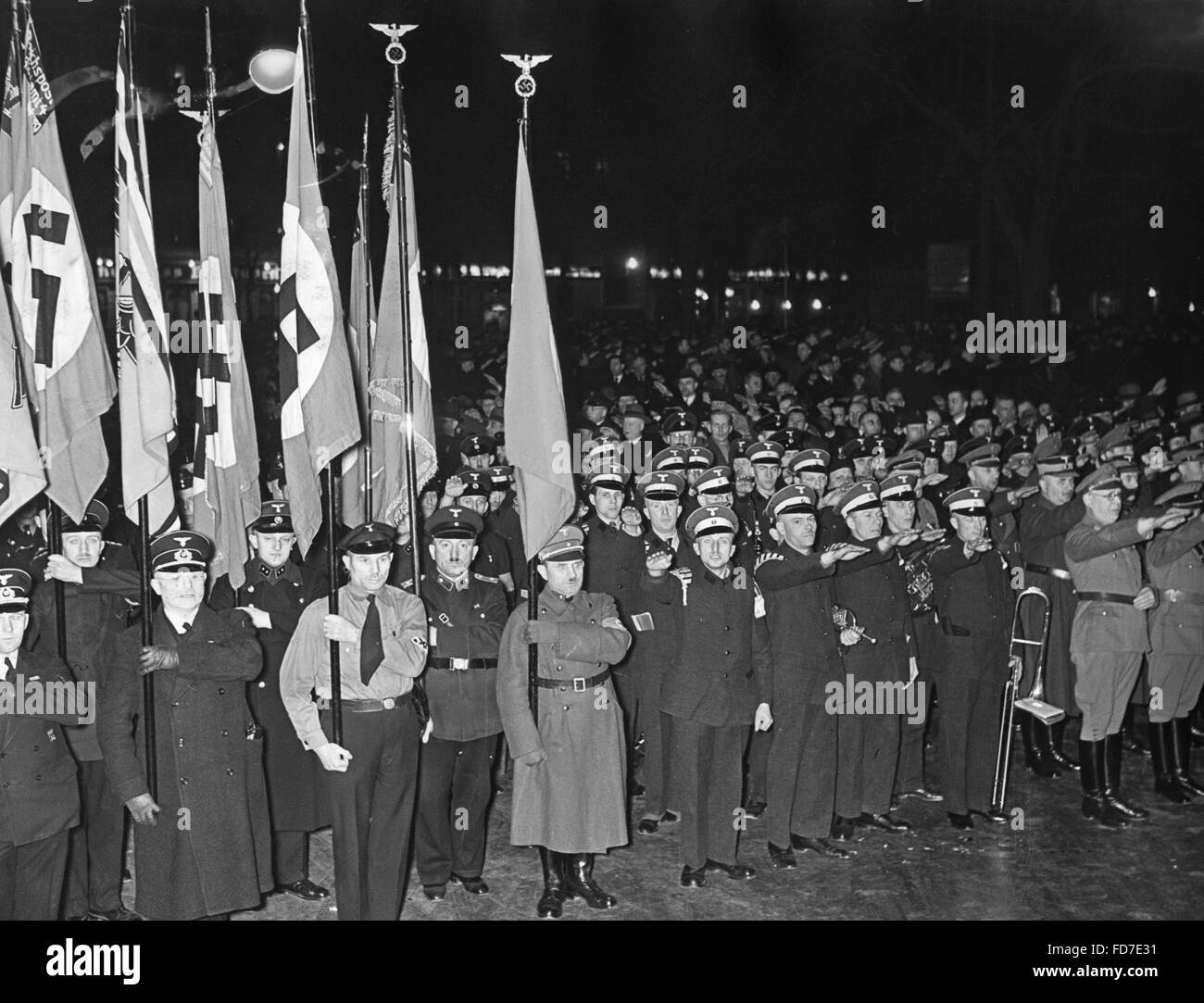 Rally in Berlin on the occasion of the annexation of Austria, 1938 Stock Photo