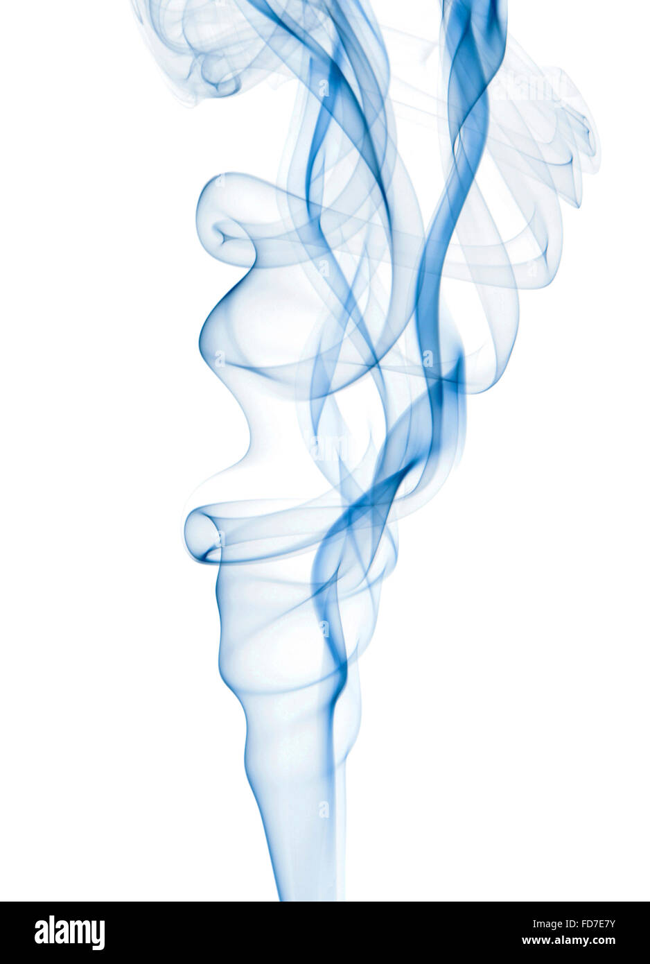 Studio shot of blue Smoke on white background Stock Photo - Alamy