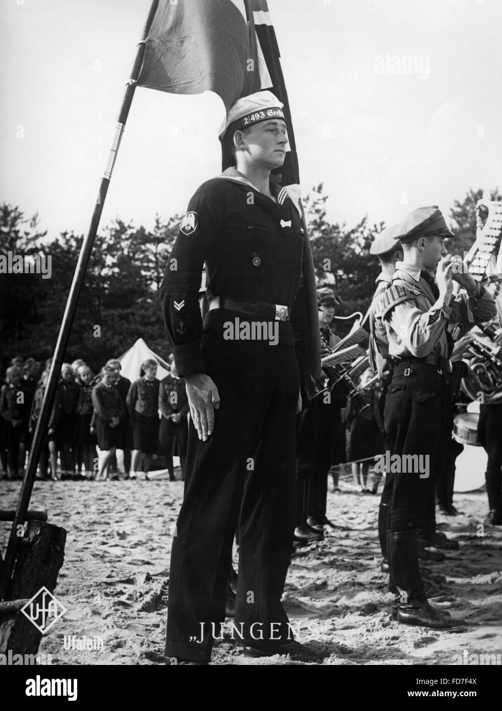 Movie scene with Marine-HJ members, 1941 Stock Photo