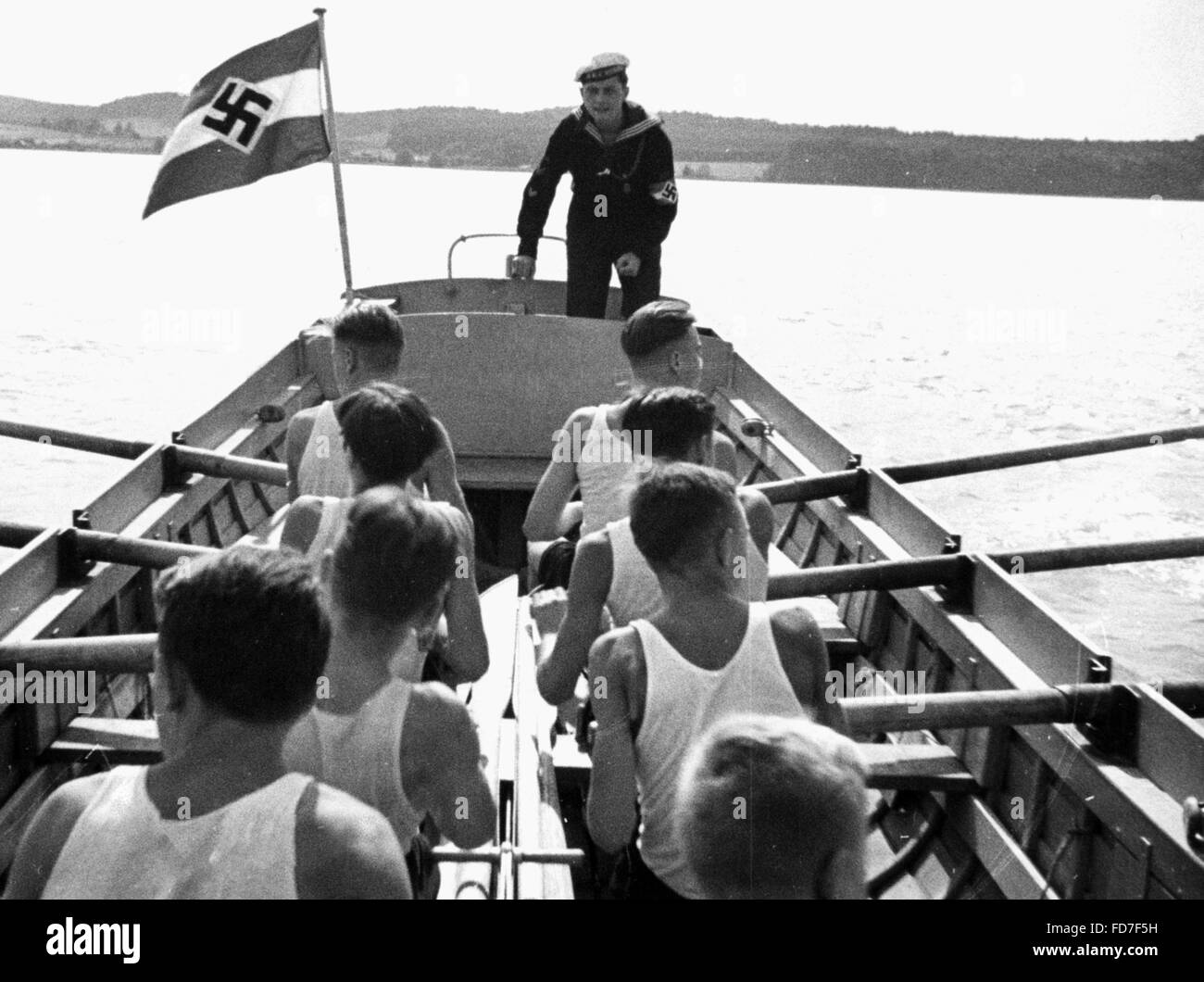 Movie scene: members of the Marine- HJ when rowing, 1941 Stock Photo