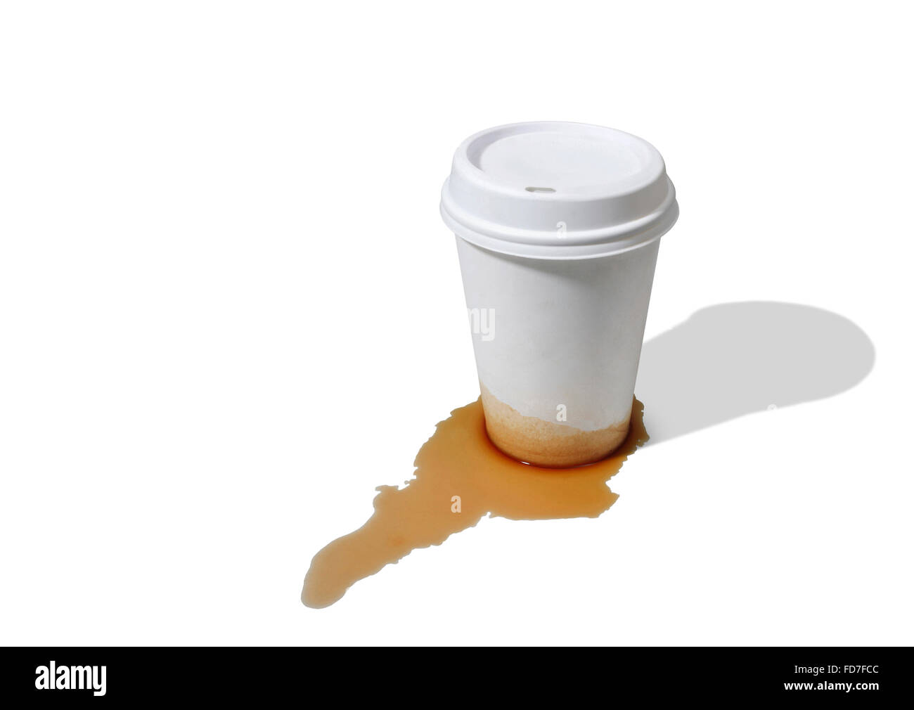 Studio shot of a leaky Takeout Coffee Cup Stock Photo - Alamy