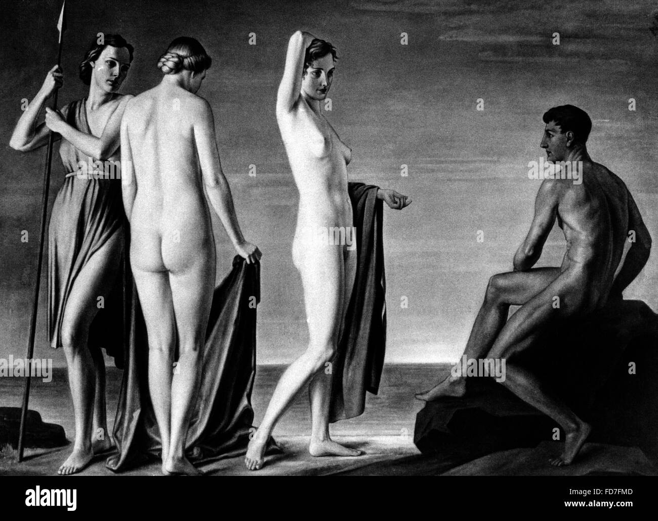 The painting 'The Judgement of Paris' by Adolf Ziegler, 1939 Stock Photo