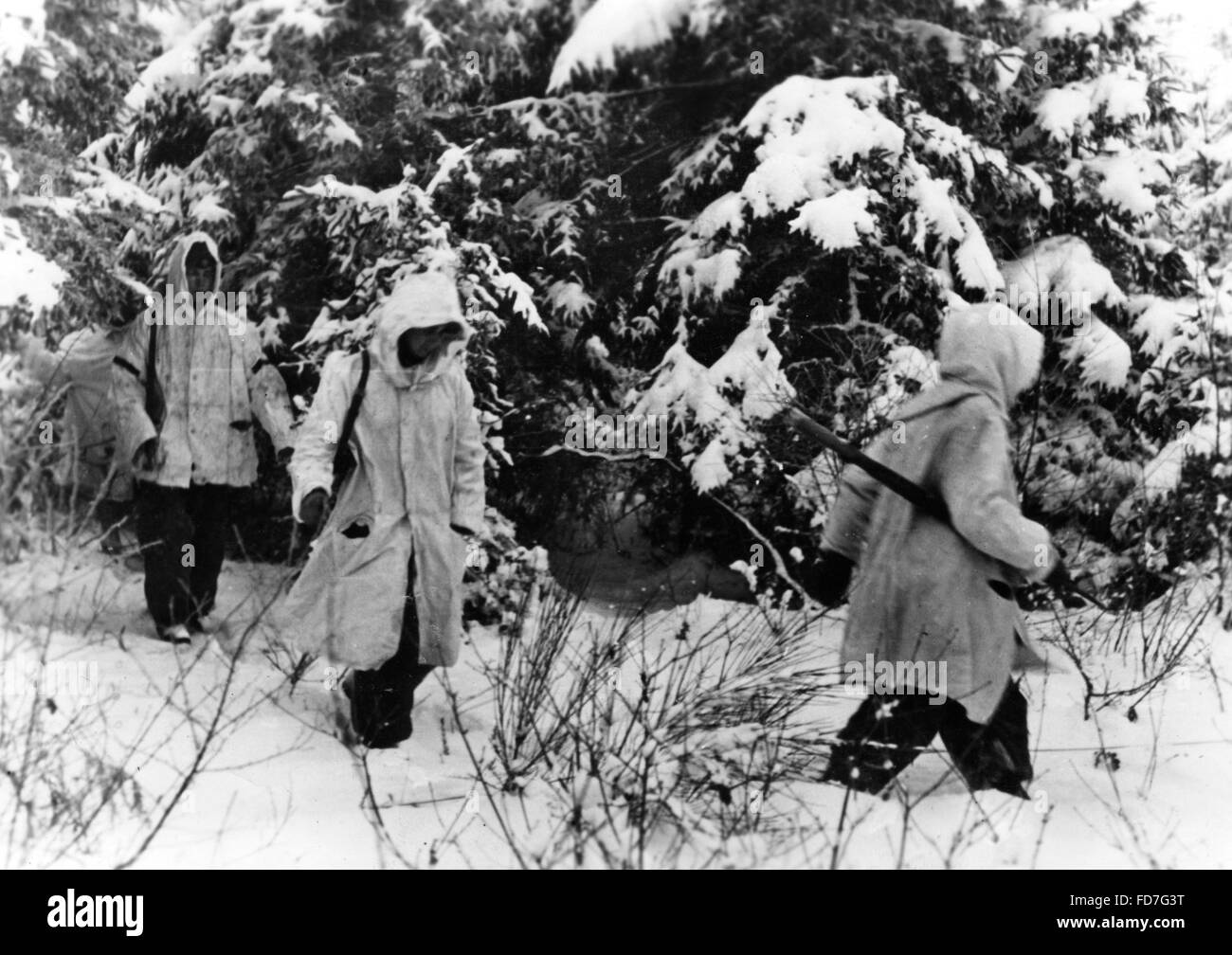 Wehrmacht soldiers during the Ardennes Offensive, 1944/45 Stock Photo