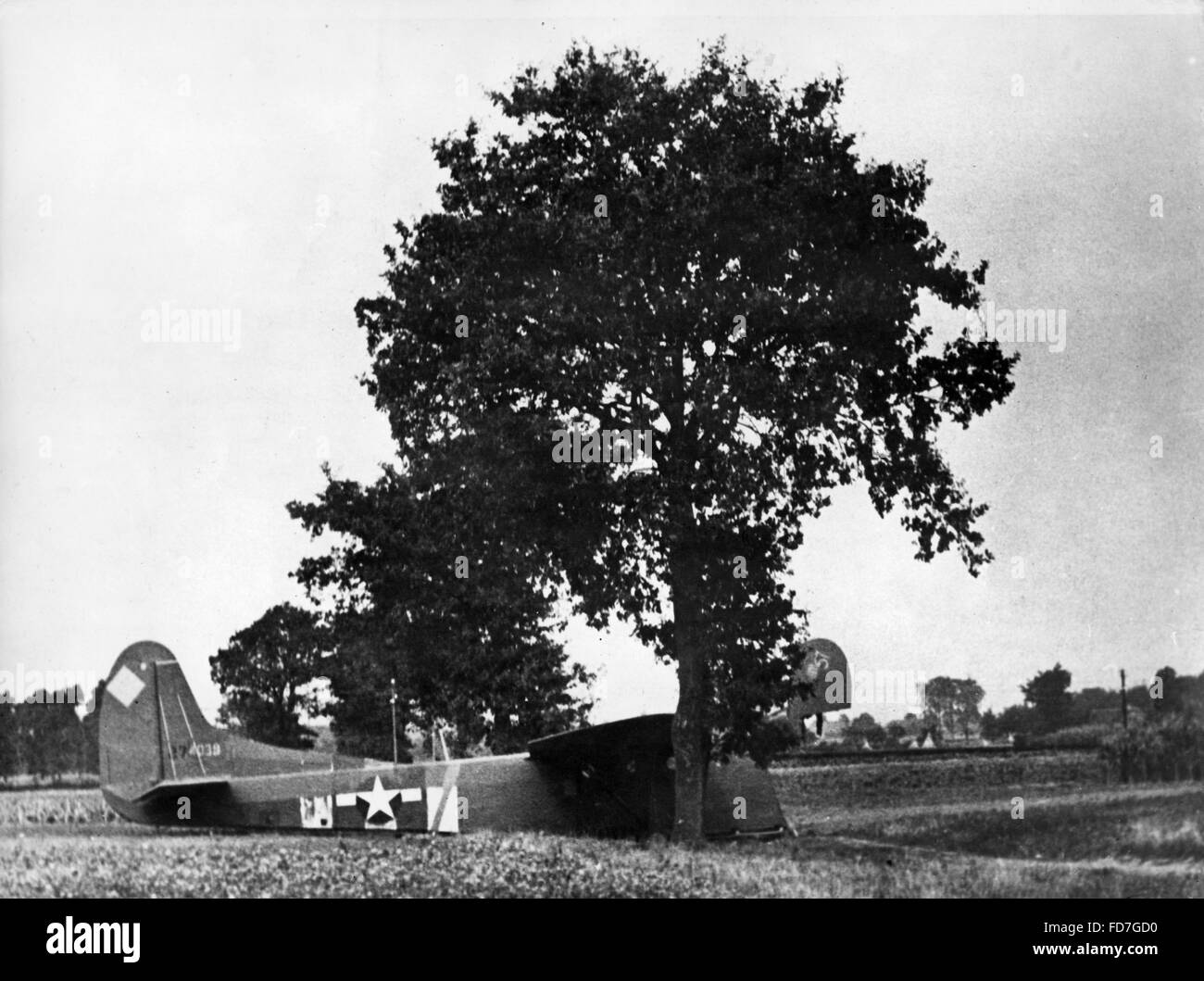 American military glider in Normandy, 1944 Stock Photo Alamy