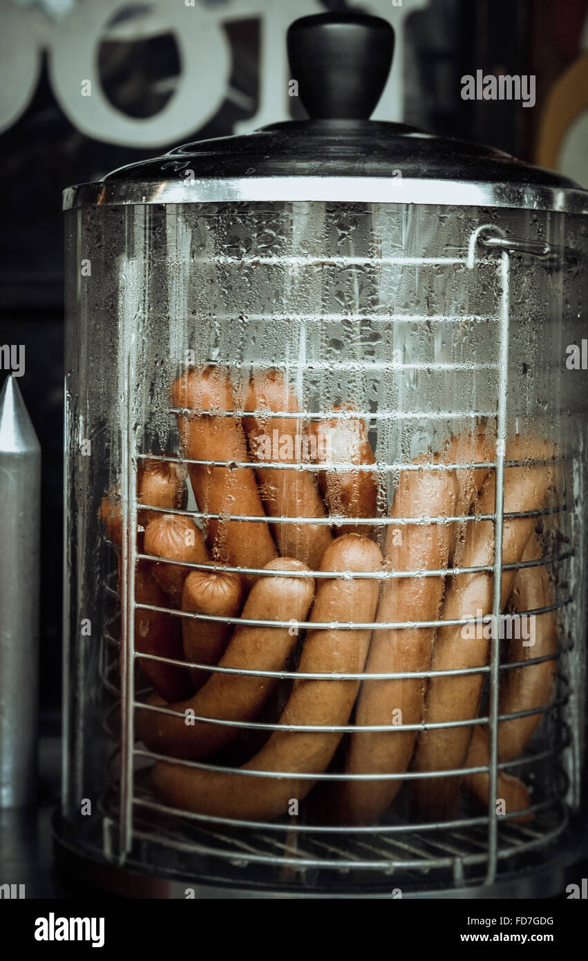 Hot Sausages In Condensed Glass Jar Stock Photo Alamy