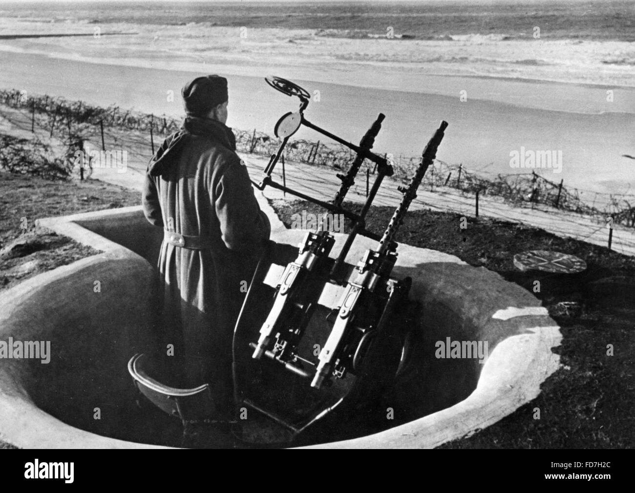 German coastal fortification on the Atlantic Wall, 1943 Stock Photo