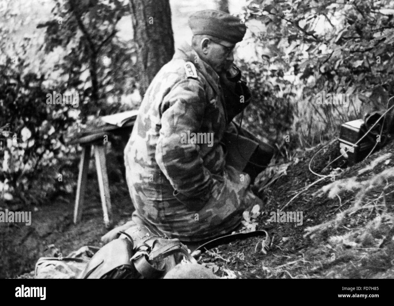 German observation post in the Vosges, 1944 Stock Photo