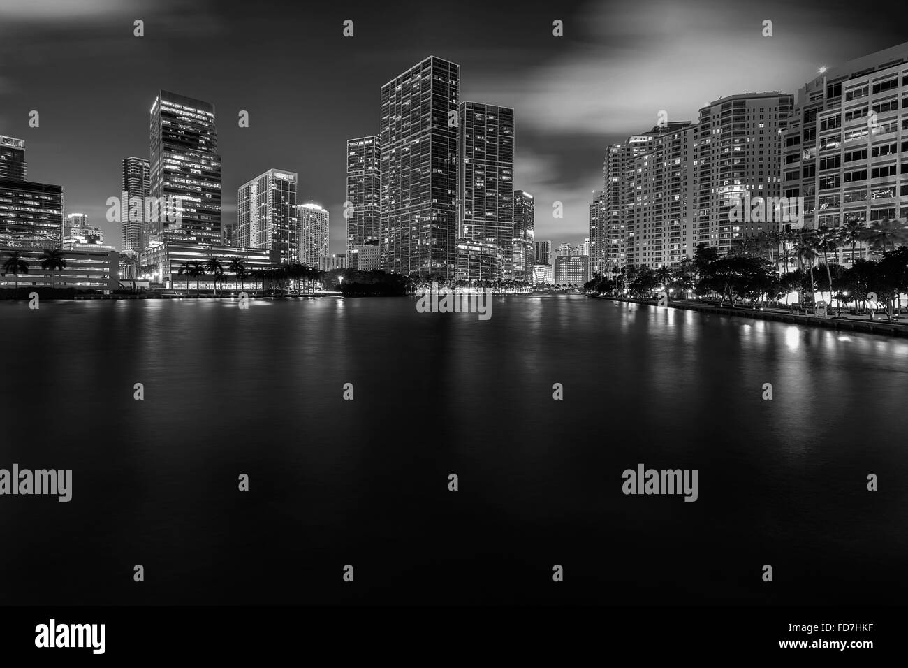 Miami Skyline - Brickell Financial District Stock Photo