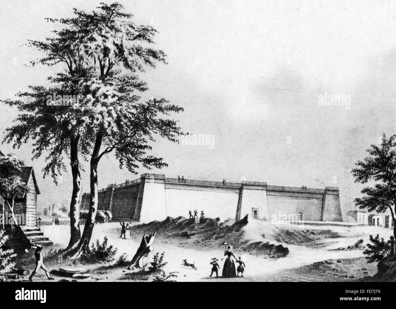 Fortress in New York about 1850 Stock Photo