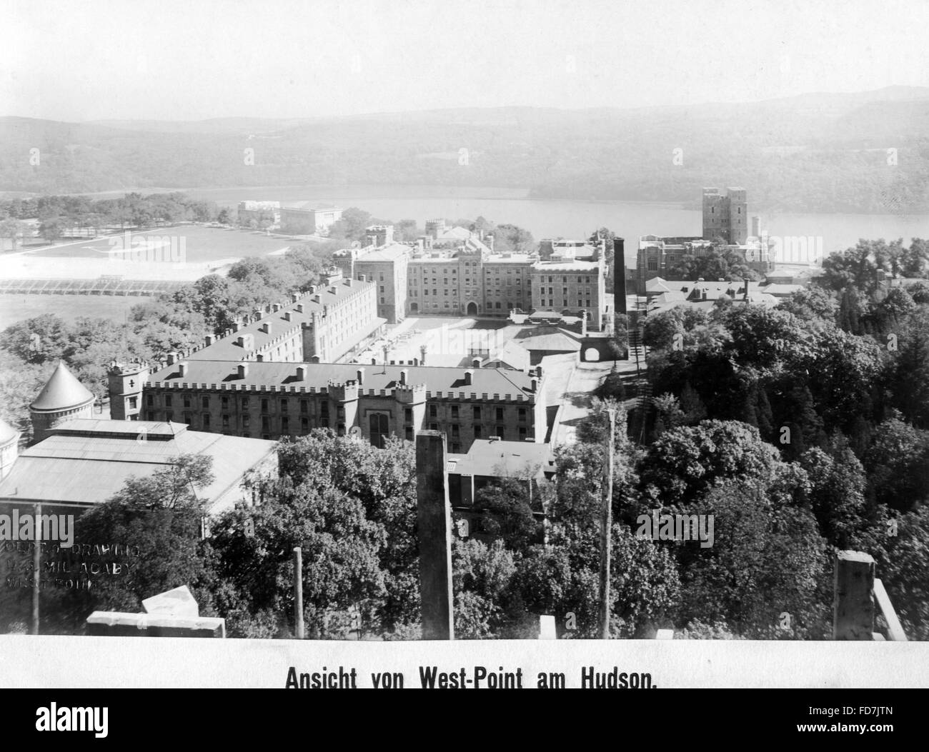 Military academy West Point beside the Hudson River, 1913 Stock Photo