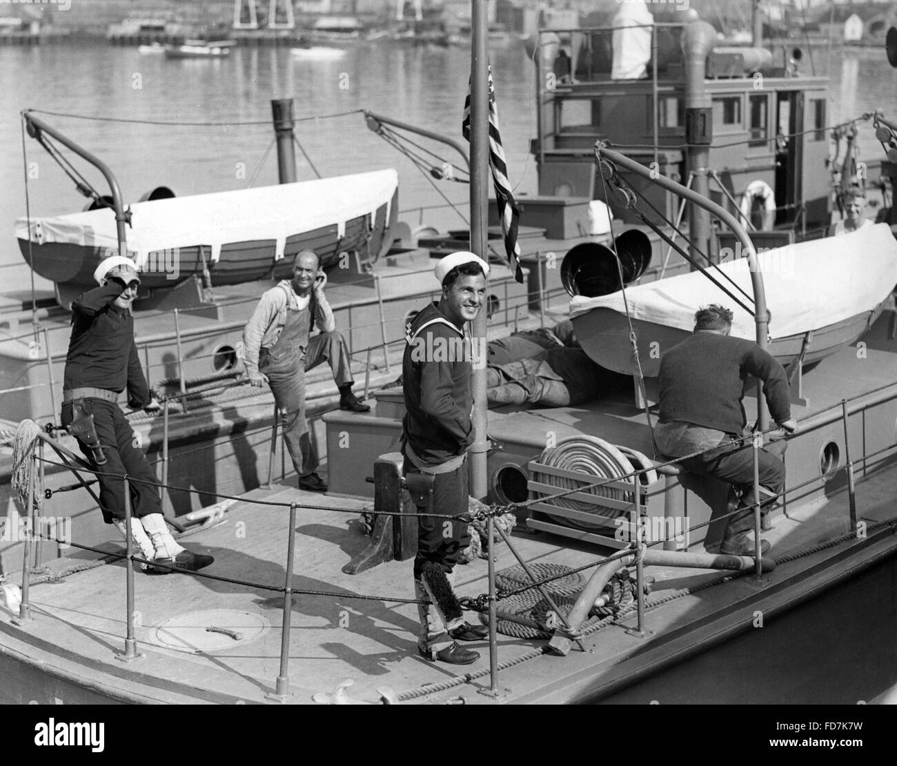 Prohibition: Coast guard catches Rum-runners in Massachusetts, 1931 Stock Photo