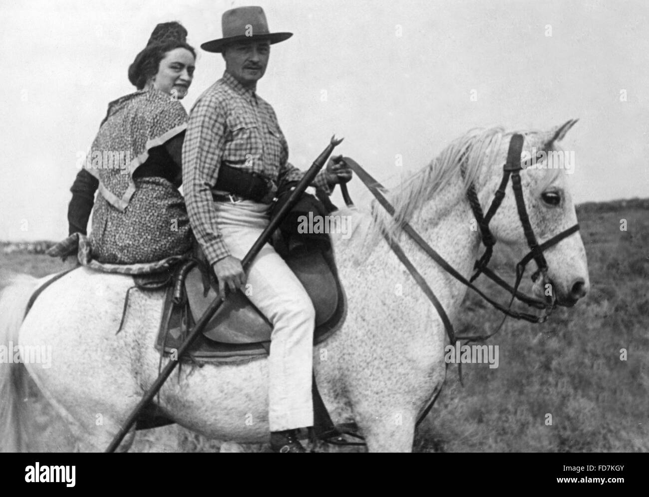 Mounted herdsman in the Camargue, 1931 Stock Photo