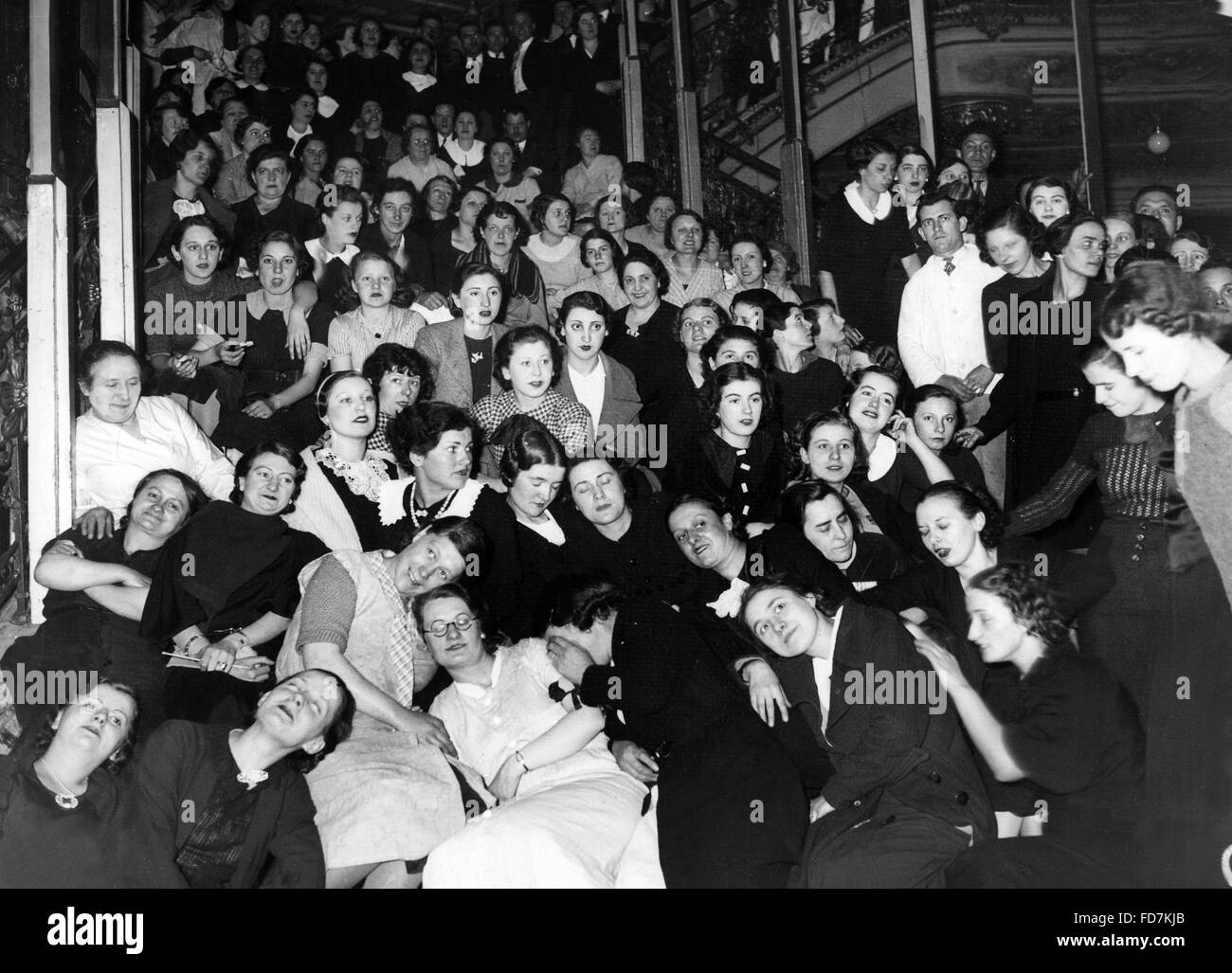 Employees occupy the Galeries Lafayette in Paris, 1936 Stock Photo