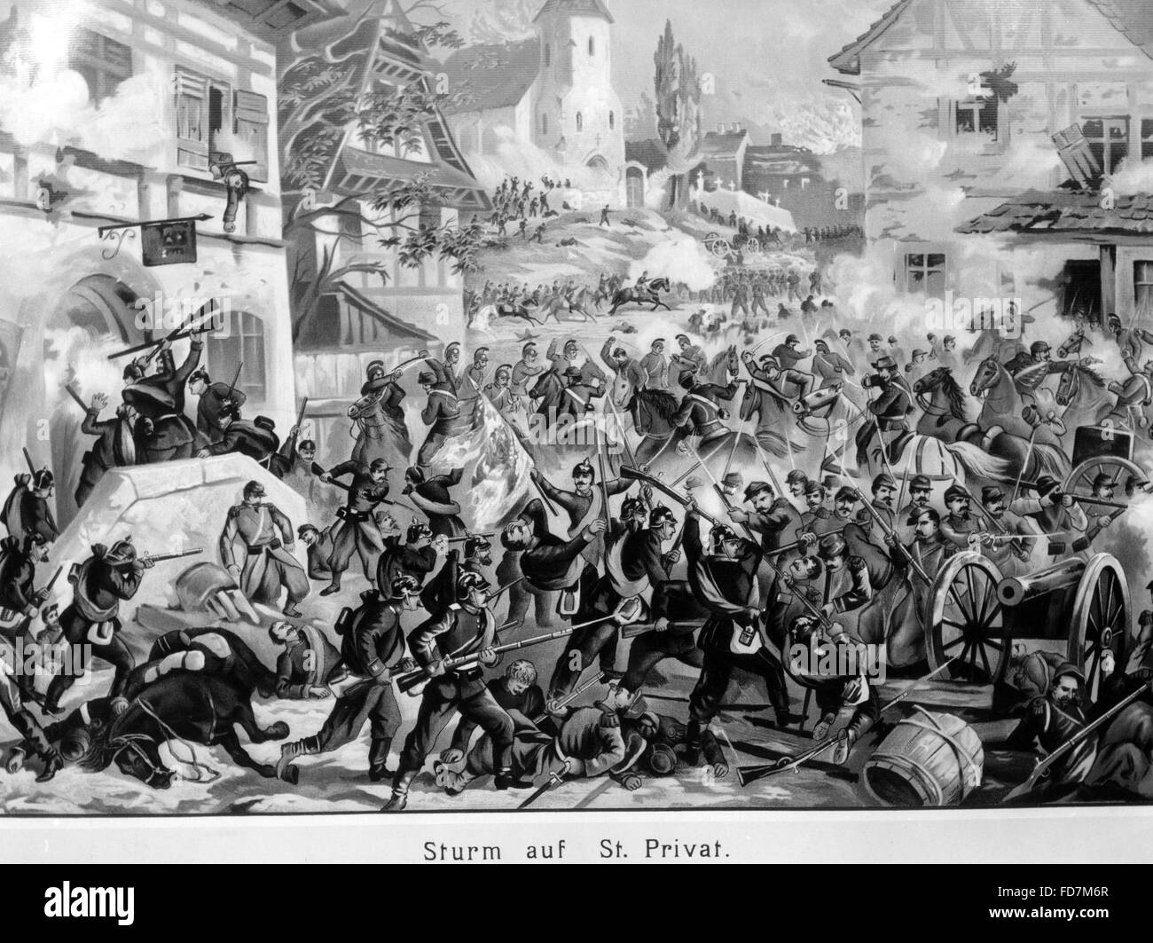 Battle during the Franco-German War, 1870 Stock Photo