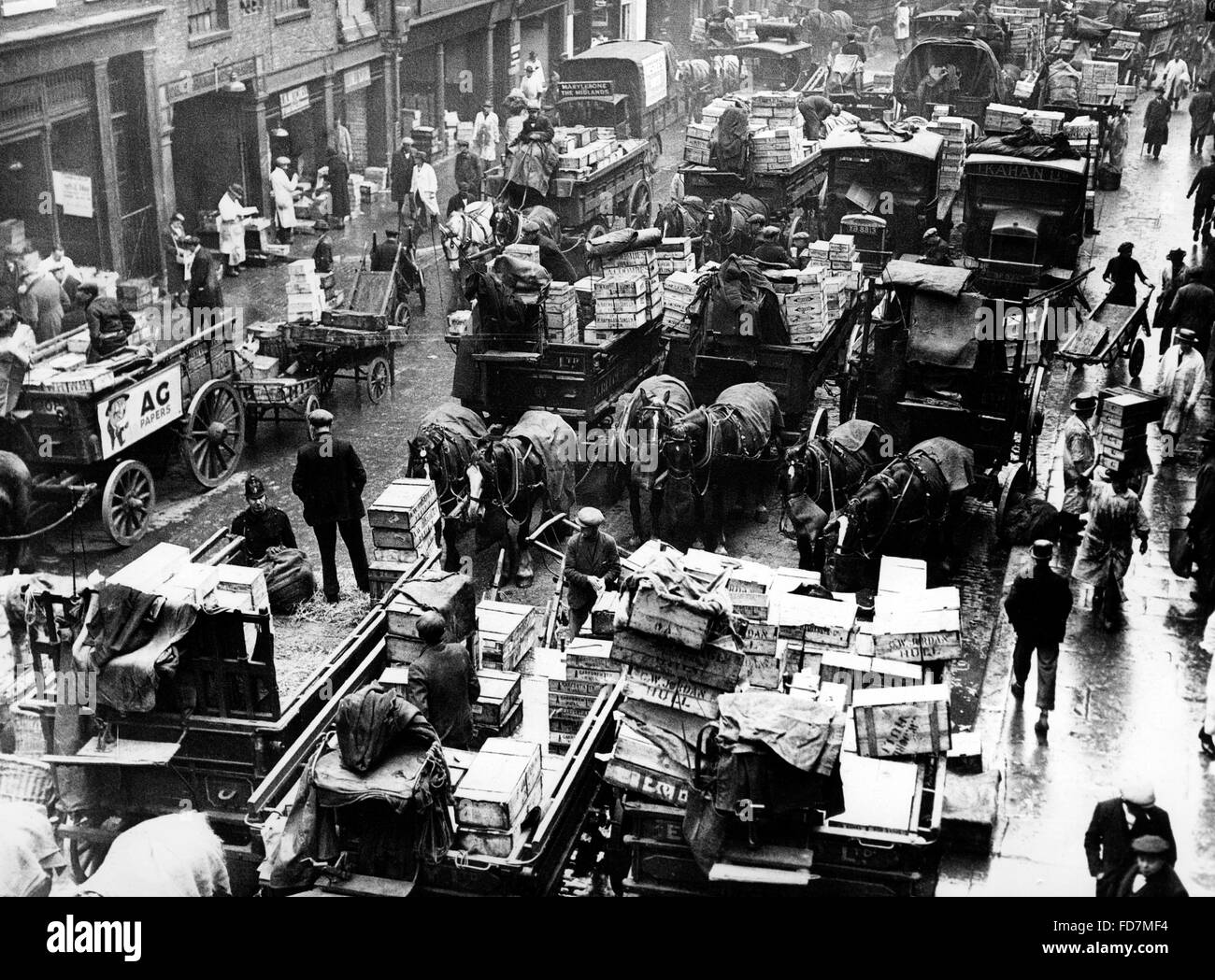 Billingsgate Fish Market in London, 1936 Stock Photo