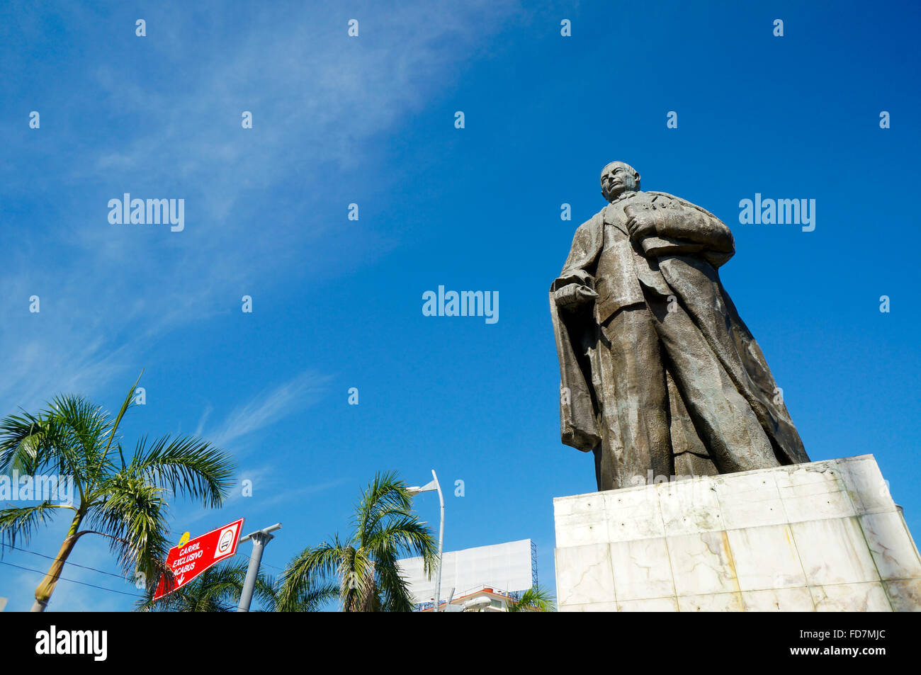 Benito Juarez statue along the La Avenida Costera Miguel Aleman in Acapulco, Mexico Stock Photo