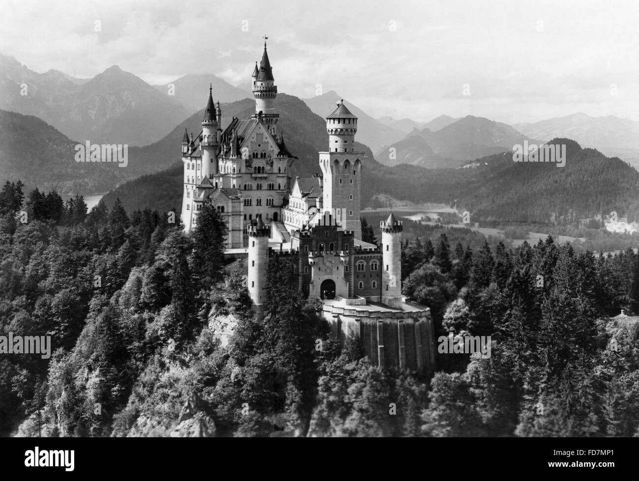 Neuschwanstein Castle before 1945 Stock Photo