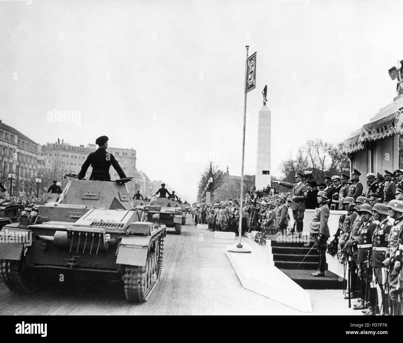 Military parade of the Wehrmacht on the occasion of Hitler's birthday ...