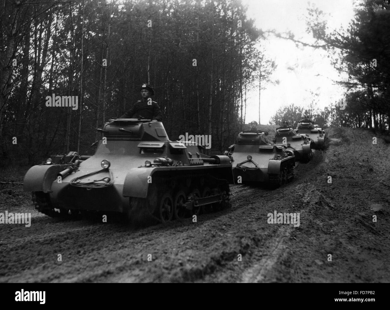 Panzer I at a cross-country drive in the 30s Stock Photo