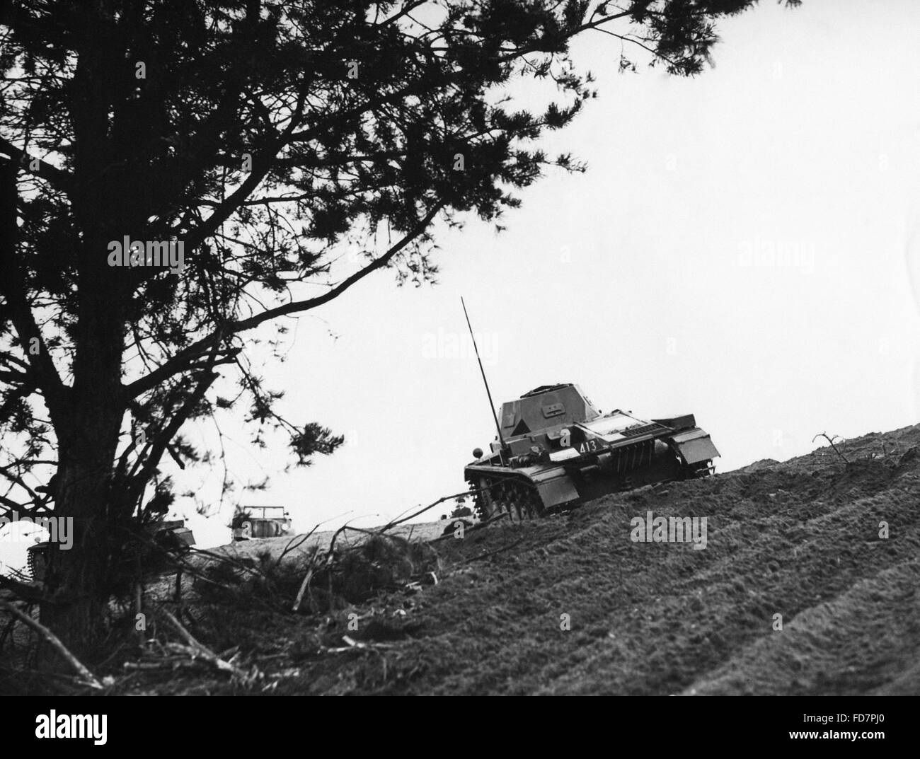 Panzer II of a military school, 1938 Stock Photo