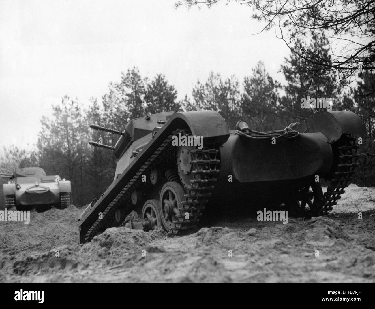 Panzer I on a military training area in the 30s Stock Photo