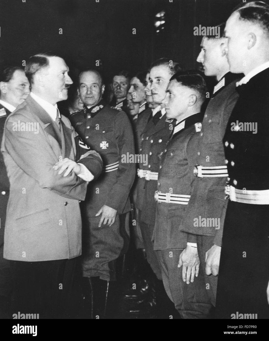 Graduates of the officer class 1938 are received by Adolf Hitler, 1939 Stock Photo