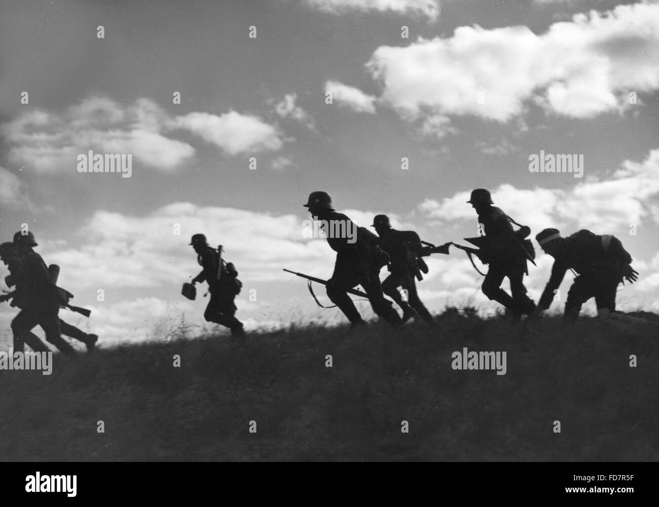 Soldiers of the Wehrmacht during a maneuver, 1938 Stock Photo