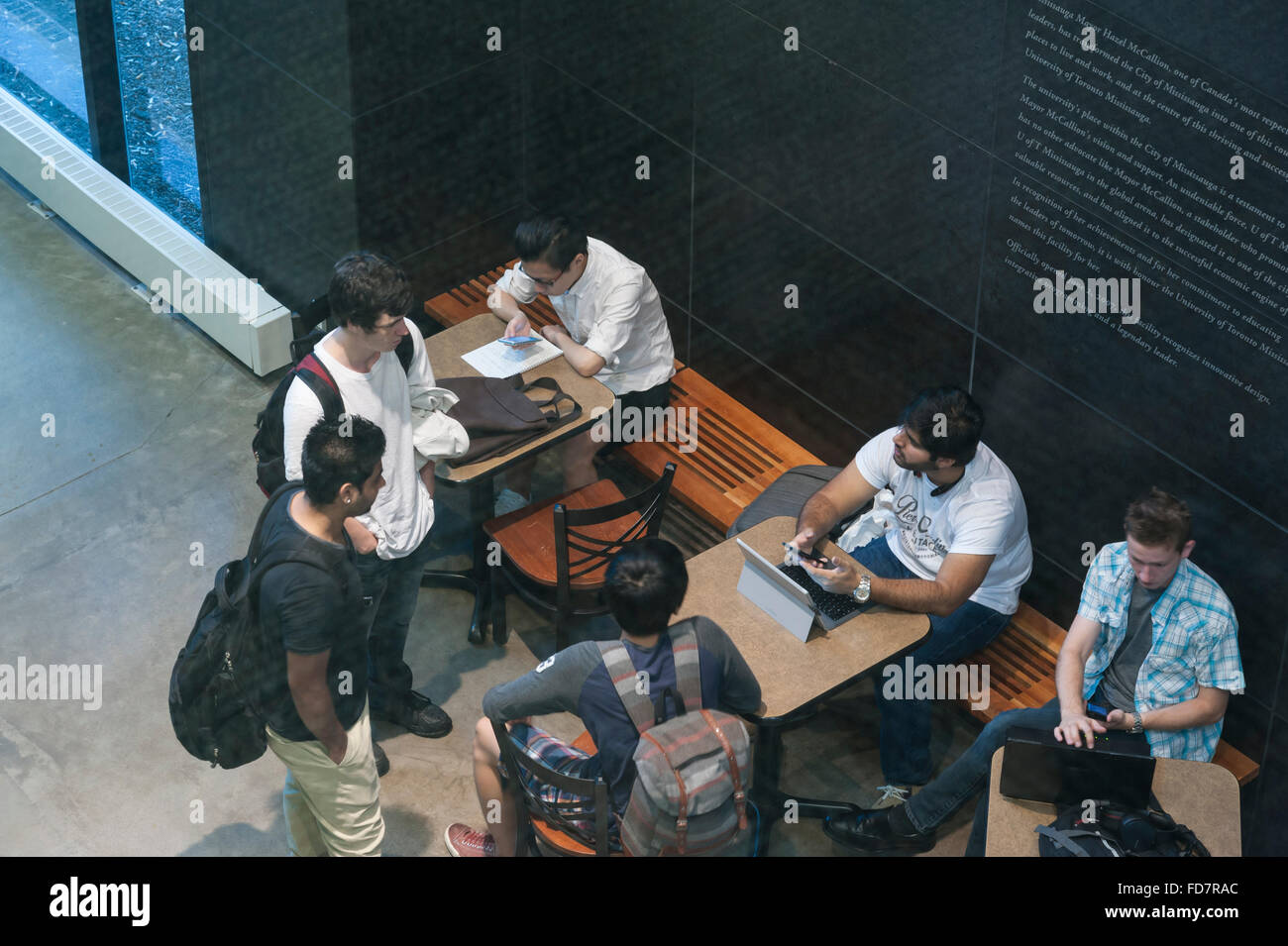 Aerial view of students at University of Toronto, Mississauga Campus, Canada Stock Photo