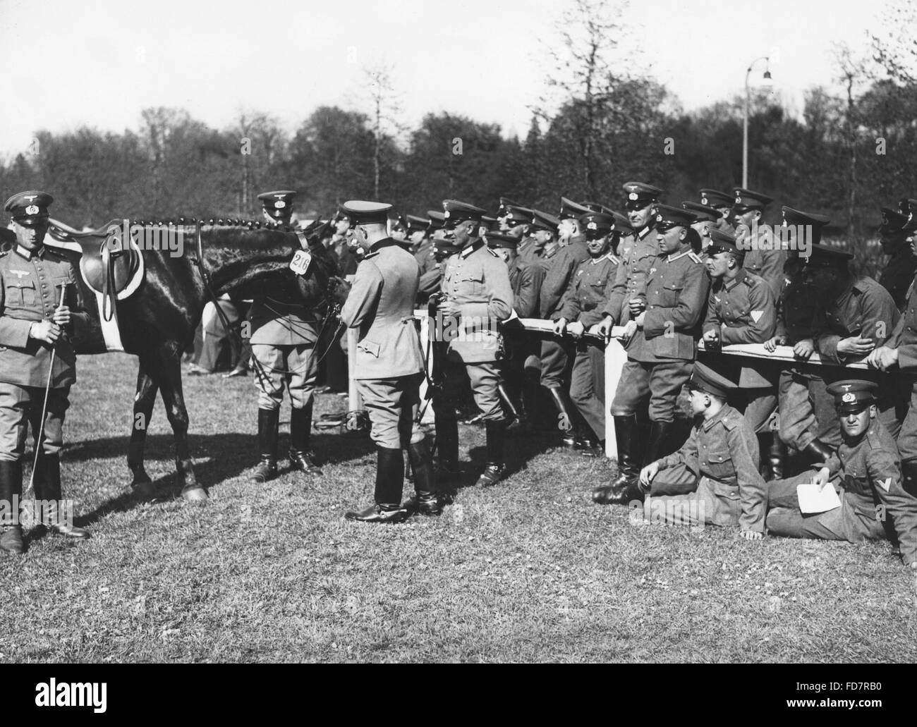 Cavalrymen of the Wehrmacht at a horse show in Potsdam Stock Photo