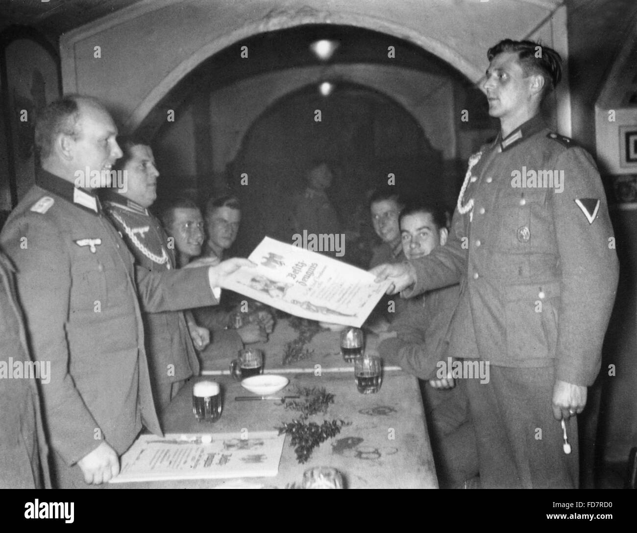 Social evening at the 9th Infantry Regiment in Potsdam, 1938 Stock Photo