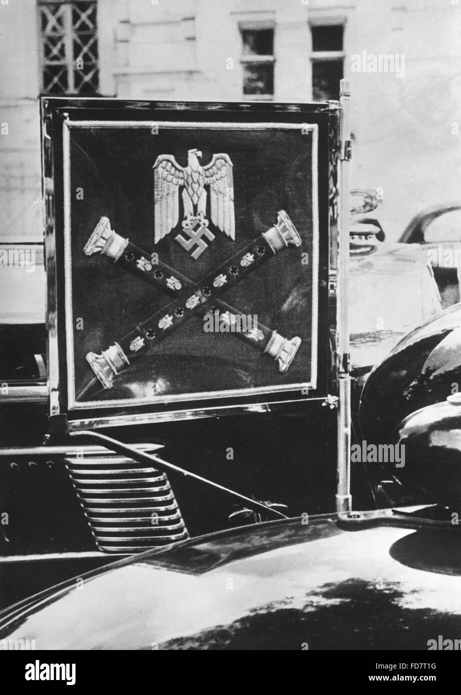 Command flag of a field marshal on his official car, 1941 Stock Photo