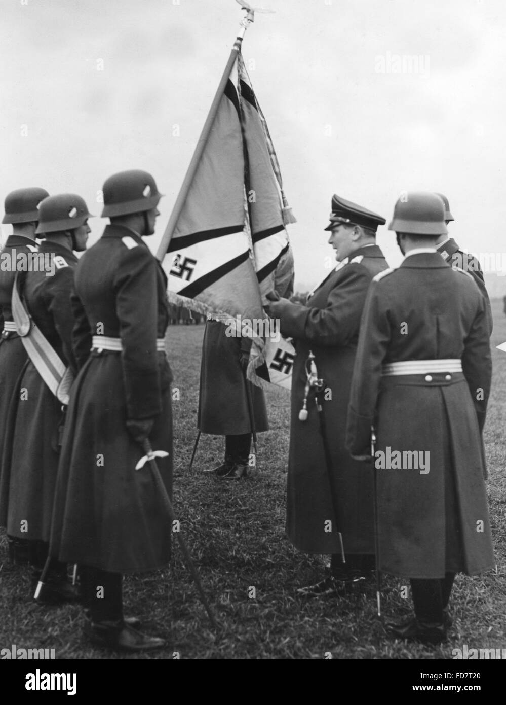 Handover of flags to the Luftwaffe by Hermann Goering in Rakow, 1937 Stock Photo