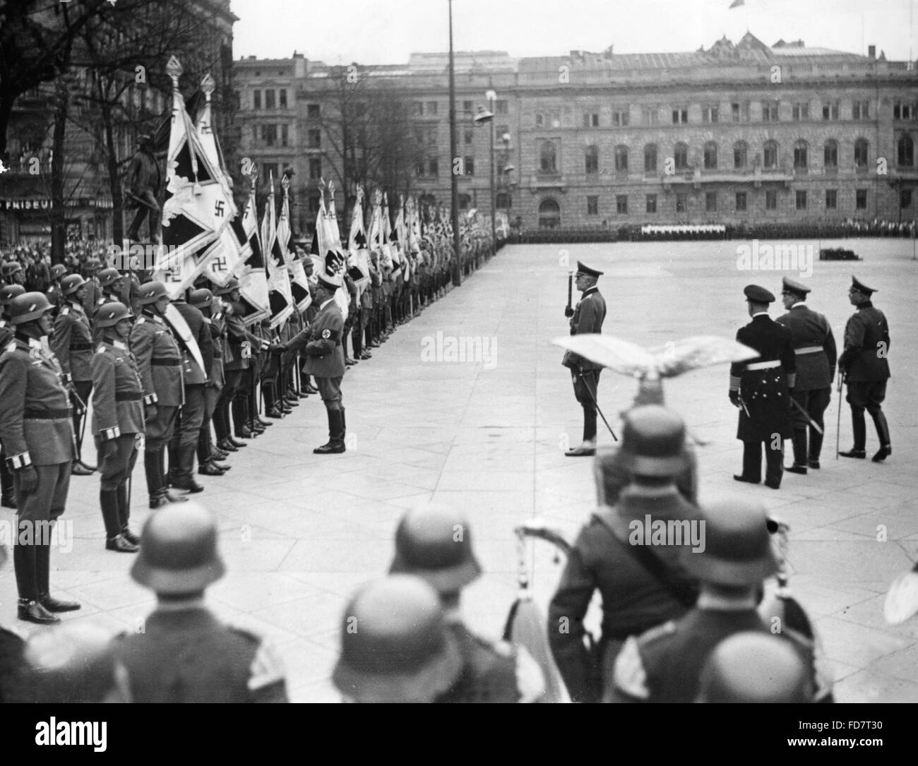 Handover of new flags to the Wehrmacht in Berlin, 1937 Stock Photo